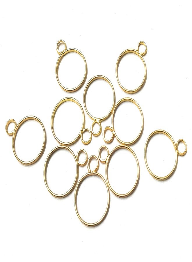 Excellentcrafts 25mm Gold Round Frame Pendants, Bezel Charms Open Back Bezel Pendants DIY Crafts (10 Pcs) - Image 2